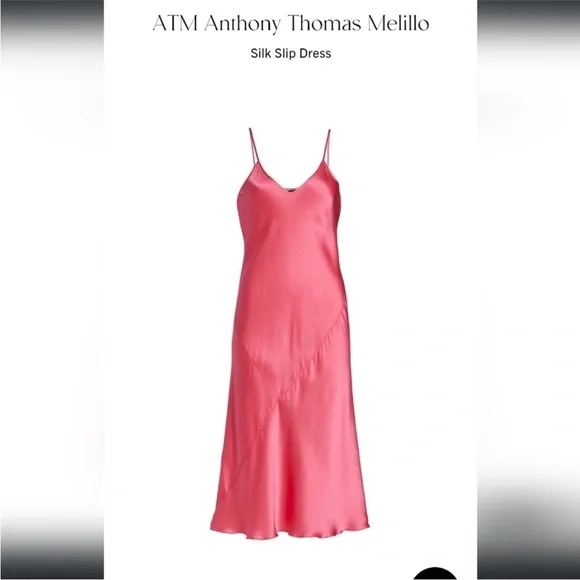 atm silk slip dress Atm Anthony Thomas Melillo Silk Combo Bias Cut Slip Dress Bakelite Combo In Pink - 75% Off